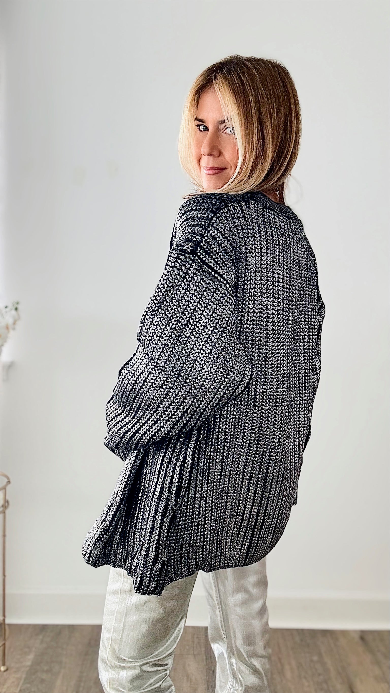 Nightingale Chunky Knit Cardigan - Silver-150 Cardigans/Layers-BIBI-Coastal Bloom Boutique, find the trendiest versions of the popular styles and looks Located in Indialantic, FL