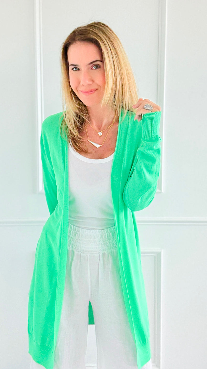 Breeze Italian Cardigan- Neon Green-150 Cardigan Layers-PROFITER-Coastal Bloom Boutique, find the trendiest versions of the popular styles and looks Located in Indialantic, FL