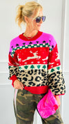 Holiday Patchwork Knit Sweater-140 Sweaters-Anniewear-Coastal Bloom Boutique, find the trendiest versions of the popular styles and looks Located in Indialantic, FL
