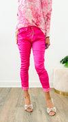 Italian Wish List Moonlit Jogger - Fuchsia-180 Joggers-Italianissimo/ venti6-Coastal Bloom Boutique, find the trendiest versions of the popular styles and looks Located in Indialantic, FL