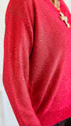 First Love Sequin Detail V-Neck Sweater-140 Sweaters-ROUSSEAU-Coastal Bloom Boutique, find the trendiest versions of the popular styles and looks Located in Indialantic, FL