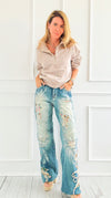 Tapestry Drift Mid Rise Wide Leg Jean