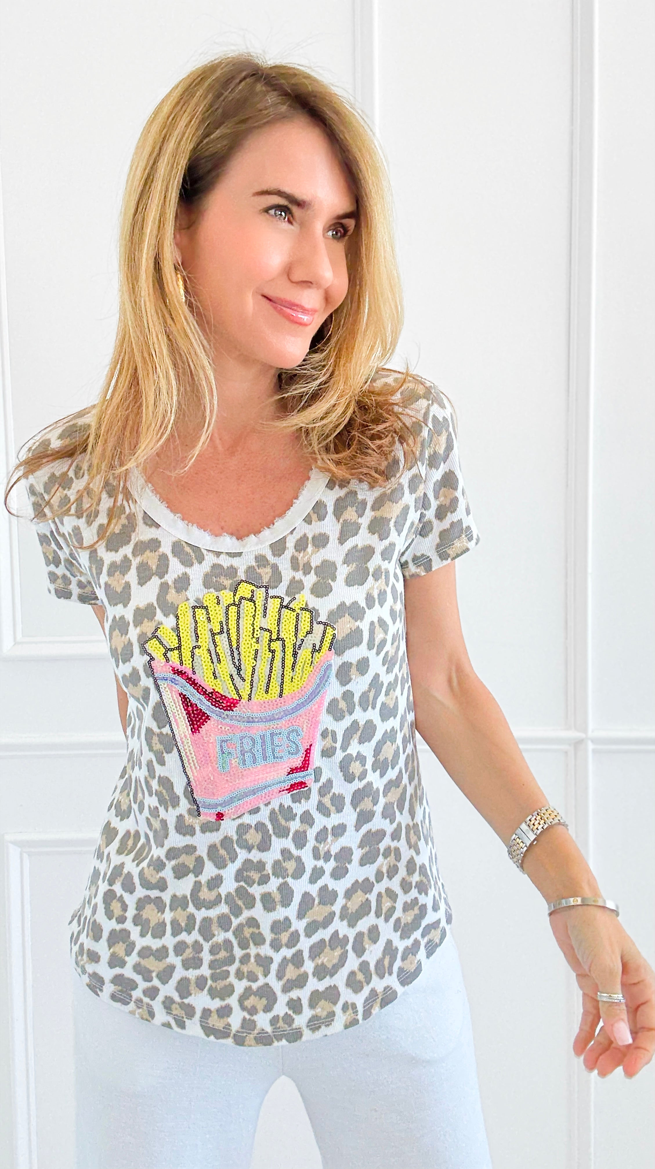 CB Custom - Fry-Day Forever Italian Top-110 short Sleeve Top-Italianissimo / Holly-Coastal Bloom Boutique, find the trendiest versions of the popular styles and looks Located in Indialantic, FL