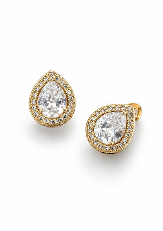 Pear Halo Elegance Earrings
