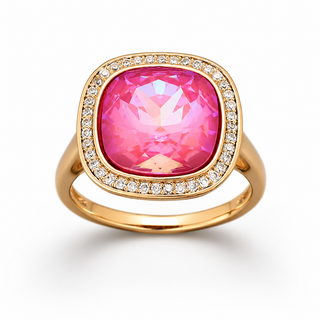 Pink Halo Statement Ring