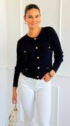 The Regent Cropped Cardigan Sweater-Navy-150 Cardigan Layers-Blu Pepper-Coastal Bloom Boutique, find the trendiest versions of the popular styles and looks Located in Indialantic, FL