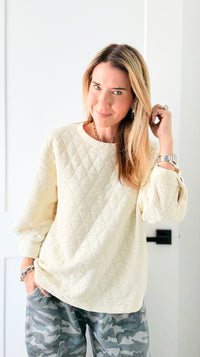 Quilted Ease Top-130 Long Sleeve Tops-JODIFL-Coastal Bloom Boutique, find the trendiest versions of the popular styles and looks Located in Indialantic, FL