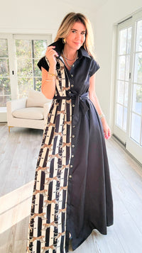 Wild Grace Tie-Front Button Down Dress