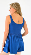 Double-Layered Tank Romper - Navy-200 Dresses/Jumpsuits/Rompers-Zenana-Coastal Bloom Boutique, find the trendiest versions of the popular styles and looks Located in Indialantic, FL