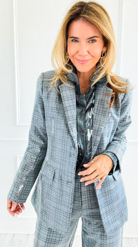 Disco Grid Sequin Blazer-160 Jackets-Fate BY LFD-Coastal Bloom Boutique, find the trendiest versions of the popular styles and looks Located in Indialantic, FL