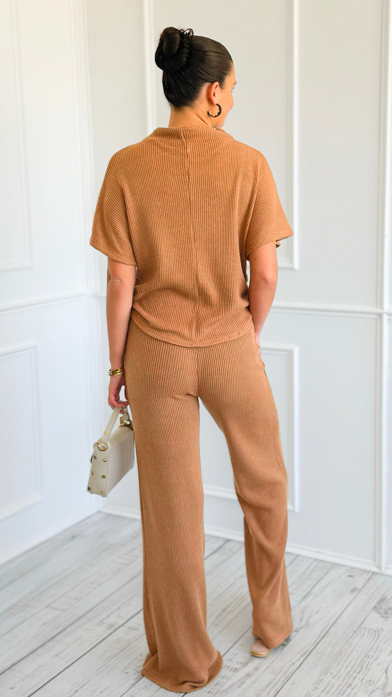 The Art of Staying In Set - Deep Camel-210 Loungewear/Sets-Zenana-Coastal Bloom Boutique, find the trendiest versions of the popular styles and looks Located in Indialantic, FL