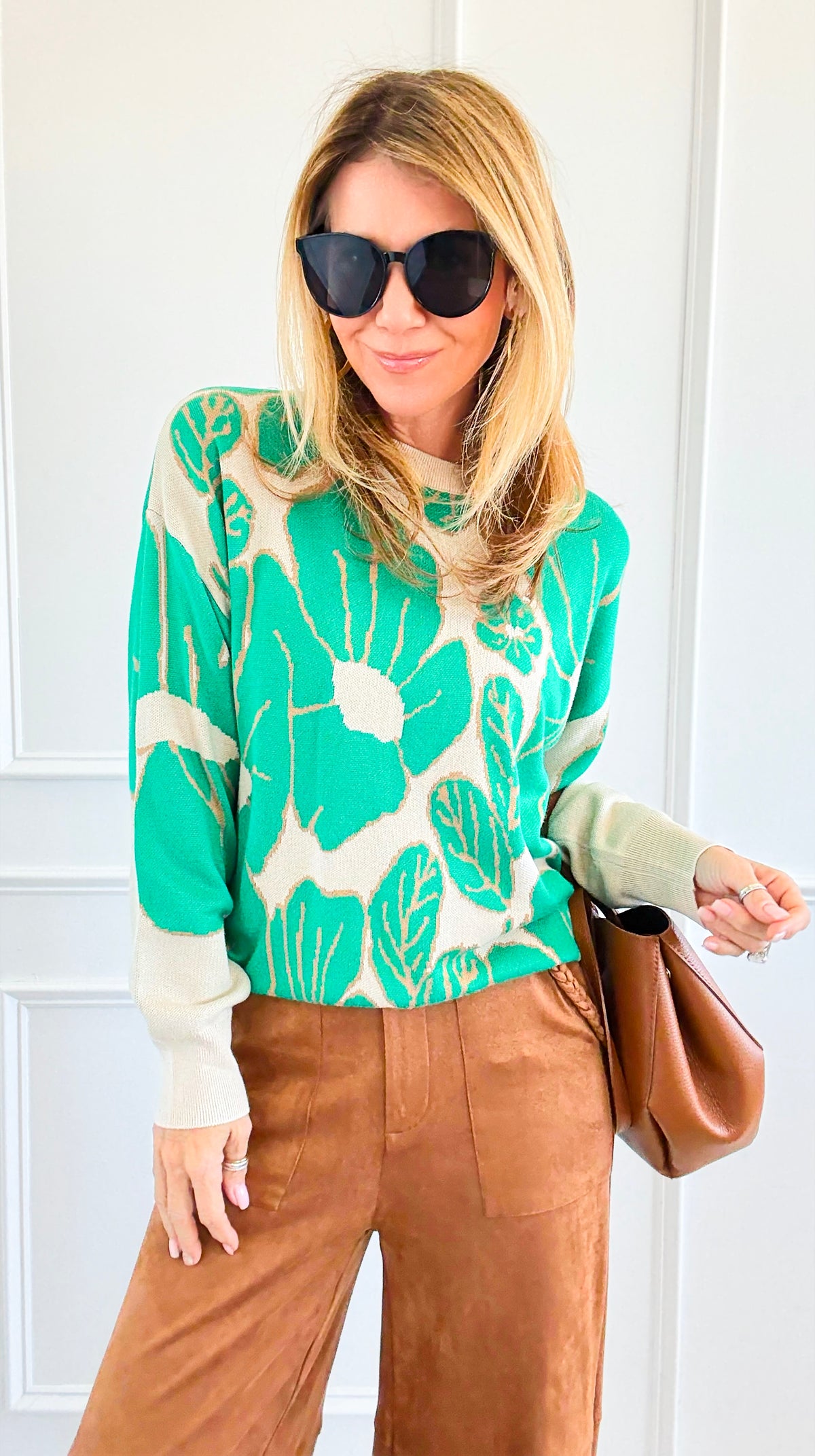 Bold Blossom Knit Sweater-140 Sweaters-sew in love-Coastal Bloom Boutique, find the trendiest versions of the popular styles and looks Located in Indialantic, FL