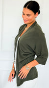 Sunday Italian Modal Cardigan- Olive-150 Cardigan Layers-Italianissimo-Coastal Bloom Boutique, find the trendiest versions of the popular styles and looks Located in Indialantic, FL