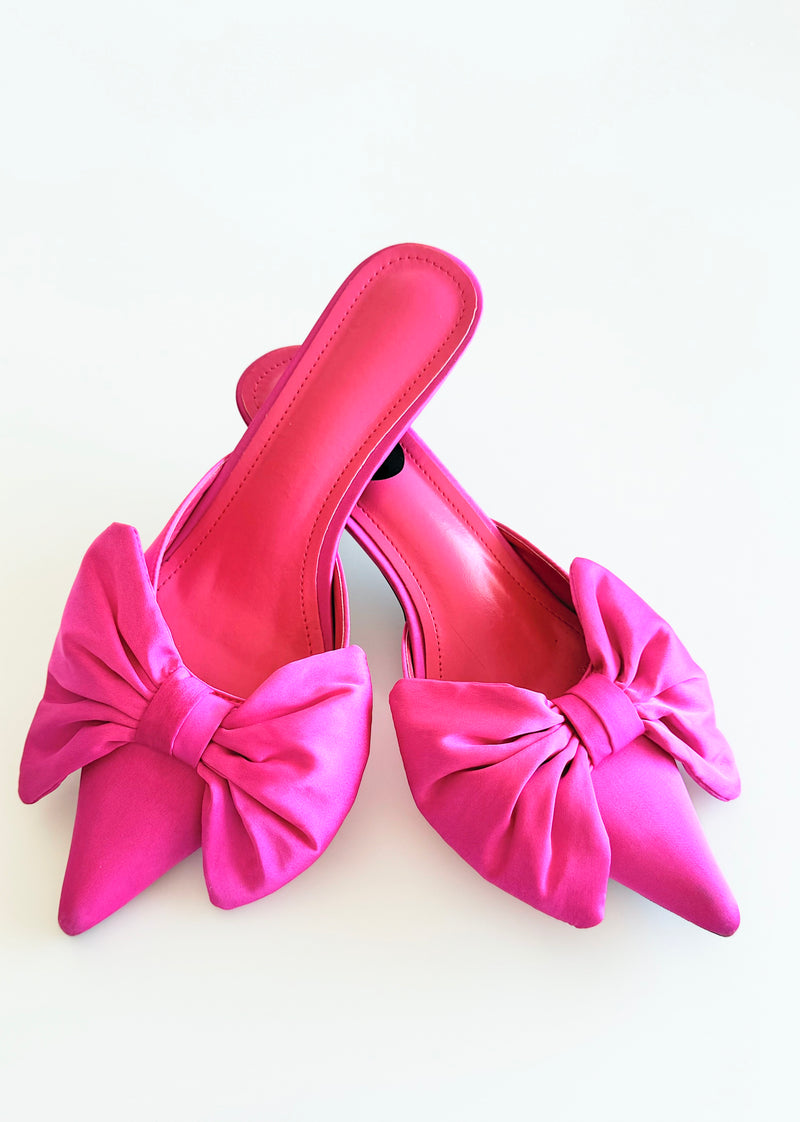 Pink Bow Mules-250 Shoes-Darling-Coastal Bloom Boutique, find the trendiest versions of the popular styles and looks Located in Indialantic, FL