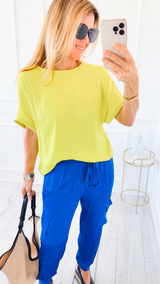 Quiet Confidence Blouse Top - Citrus Green