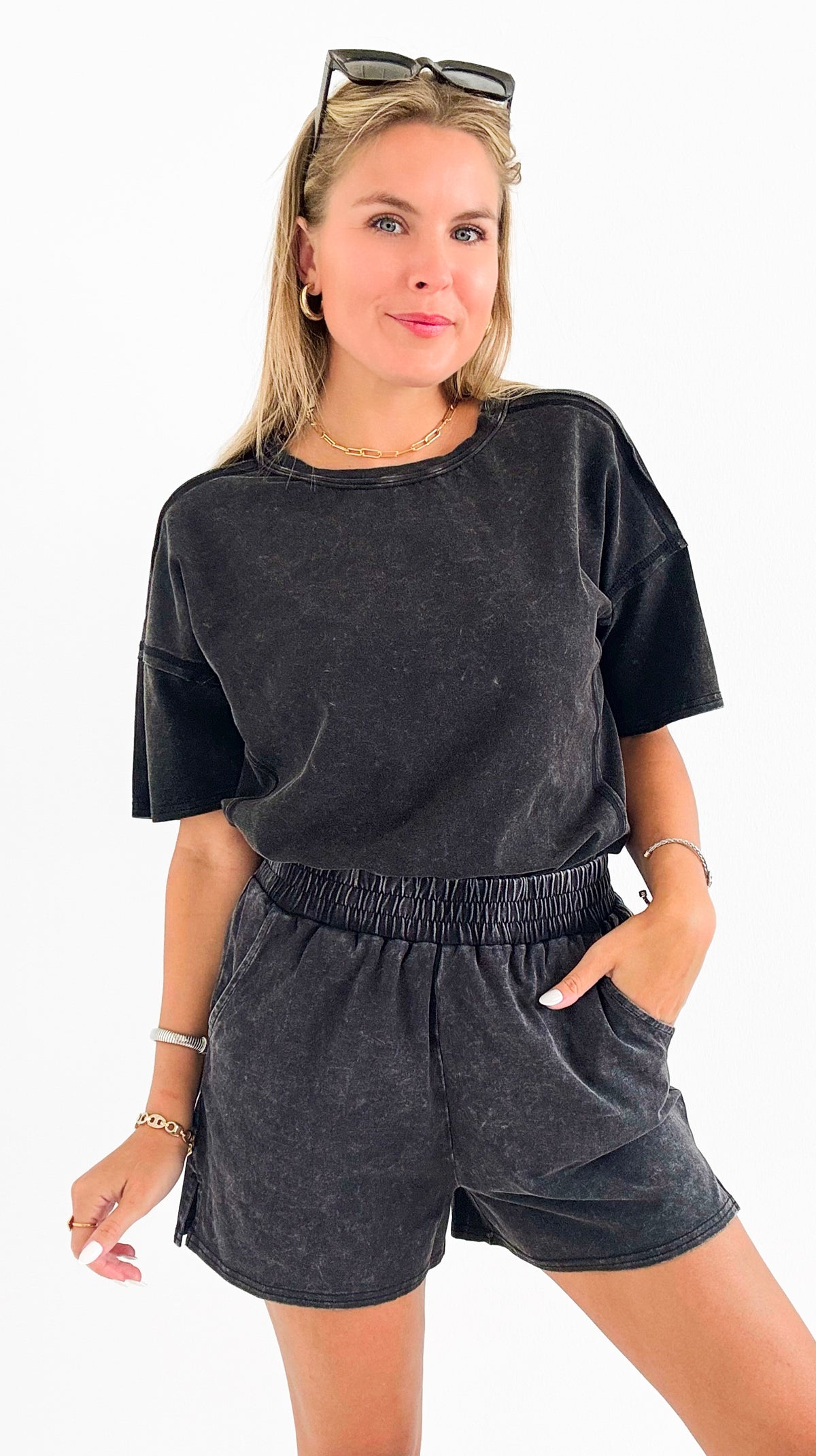 Dream Lounge Set - Ash Black-210 Loungewear/Sets-Zenana-Coastal Bloom Boutique, find the trendiest versions of the popular styles and looks Located in Indialantic, FL