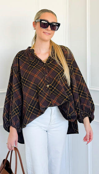 Autumn Plaid Italian Top