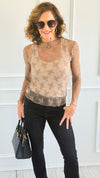 Lace Sheer Layering Top - Cocoa-130 Long Sleeve Tops-Zenana-Coastal Bloom Boutique, find the trendiest versions of the popular styles and looks Located in Indialantic, FL