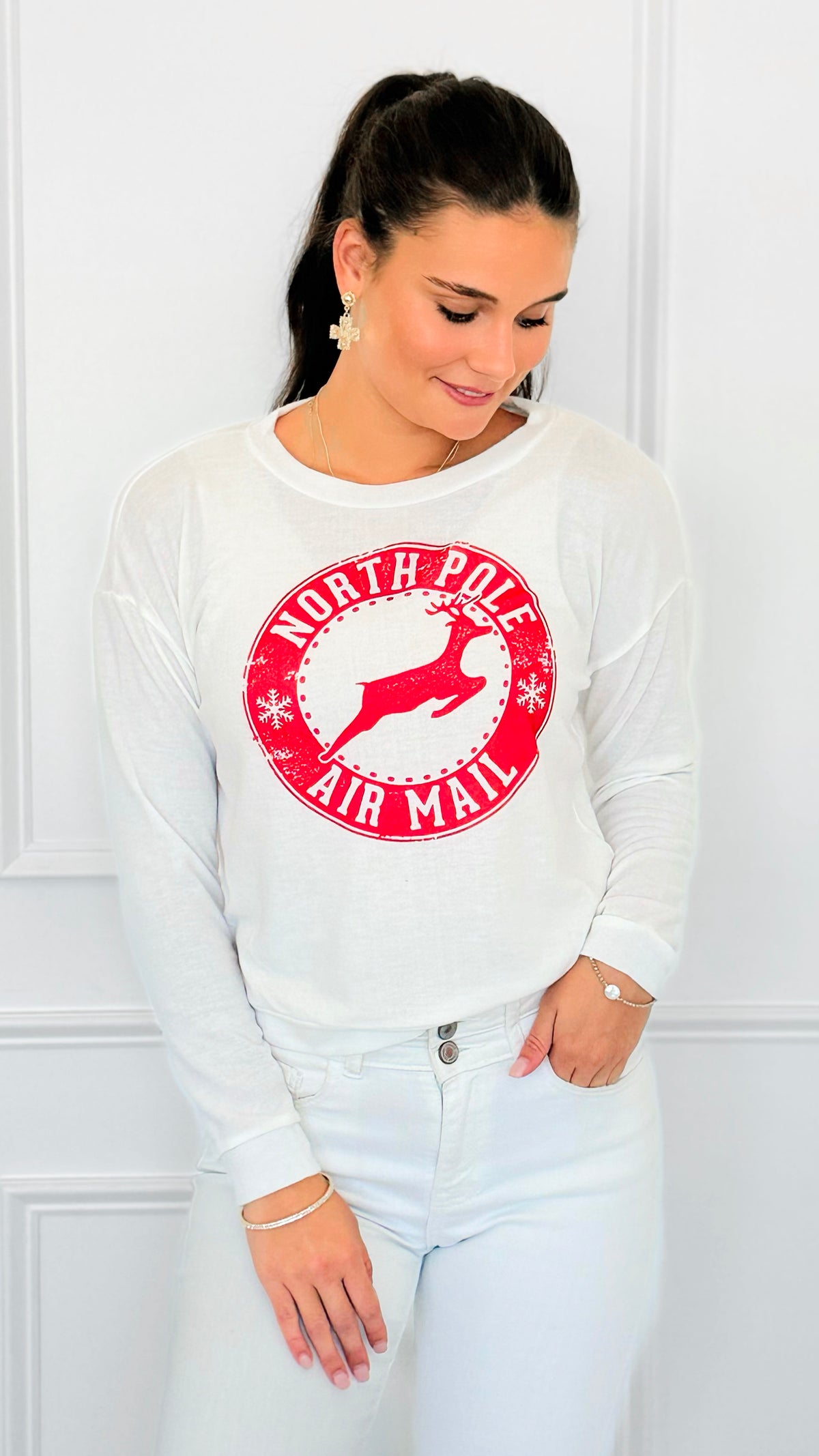 North Pole Express Top-130 Long Sleeve Tops-ROUSSEAU-Coastal Bloom Boutique, find the trendiest versions of the popular styles and looks Located in Indialantic, FL