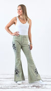 Wildflower Flare Jeans - Herb Powder-190 Denim-POL-Coastal Bloom Boutique, find the trendiest versions of the popular styles and looks Located in Indialantic, FL