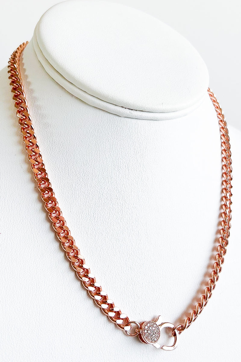 Rose Gold Micropave Clasp Magnetic Necklace-230 Jewelry-AF Designs-Coastal Bloom Boutique, find the trendiest versions of the popular styles and looks Located in Indialantic, FL
