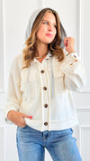 Relaxed Utility Knit Jacket - Cream-160 Jackets-Zenana-Coastal Bloom Boutique, find the trendiest versions of the popular styles and looks Located in Indialantic, FL