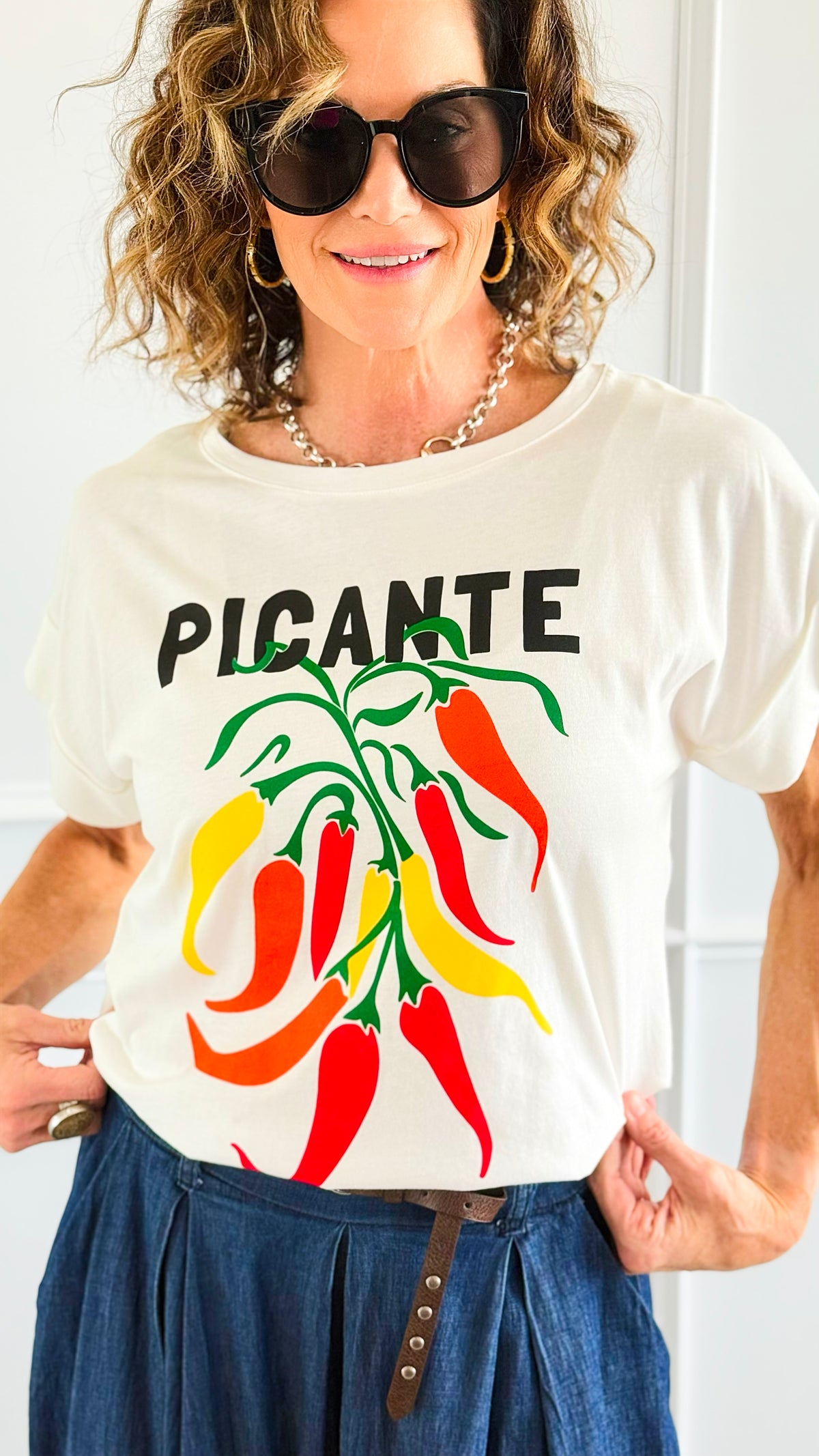 Spicy Mood Italian Graphic Tee-110 Short Sleeve Tops-FIRSTAGE-Coastal Bloom Boutique, find the trendiest versions of the popular styles and looks Located in Indialantic, FL