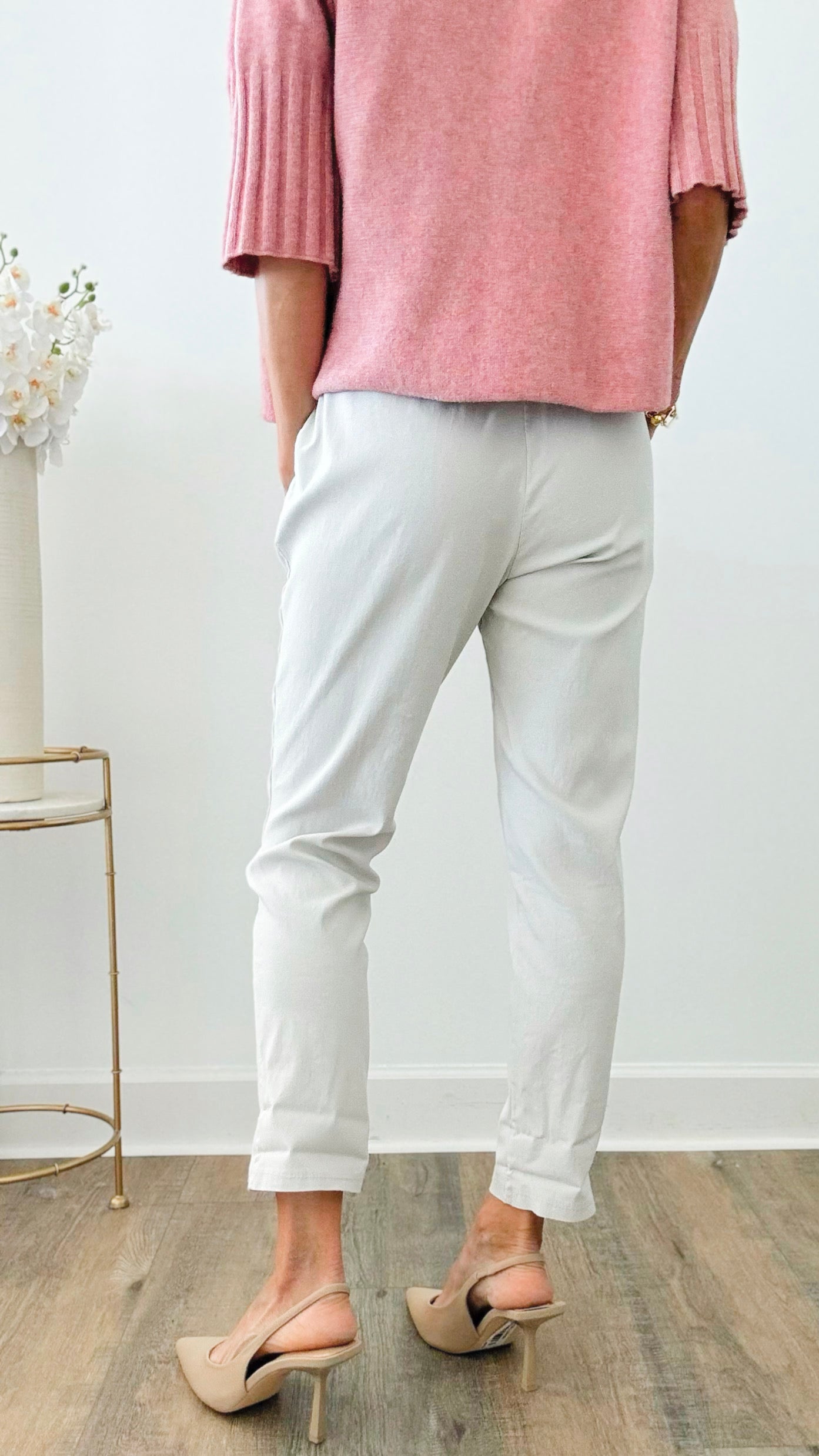 Spring Italian Jogger Pant - Sand Beige-180 Joggers-Italianissimo-Coastal Bloom Boutique, find the trendiest versions of the popular styles and looks Located in Indialantic, FL