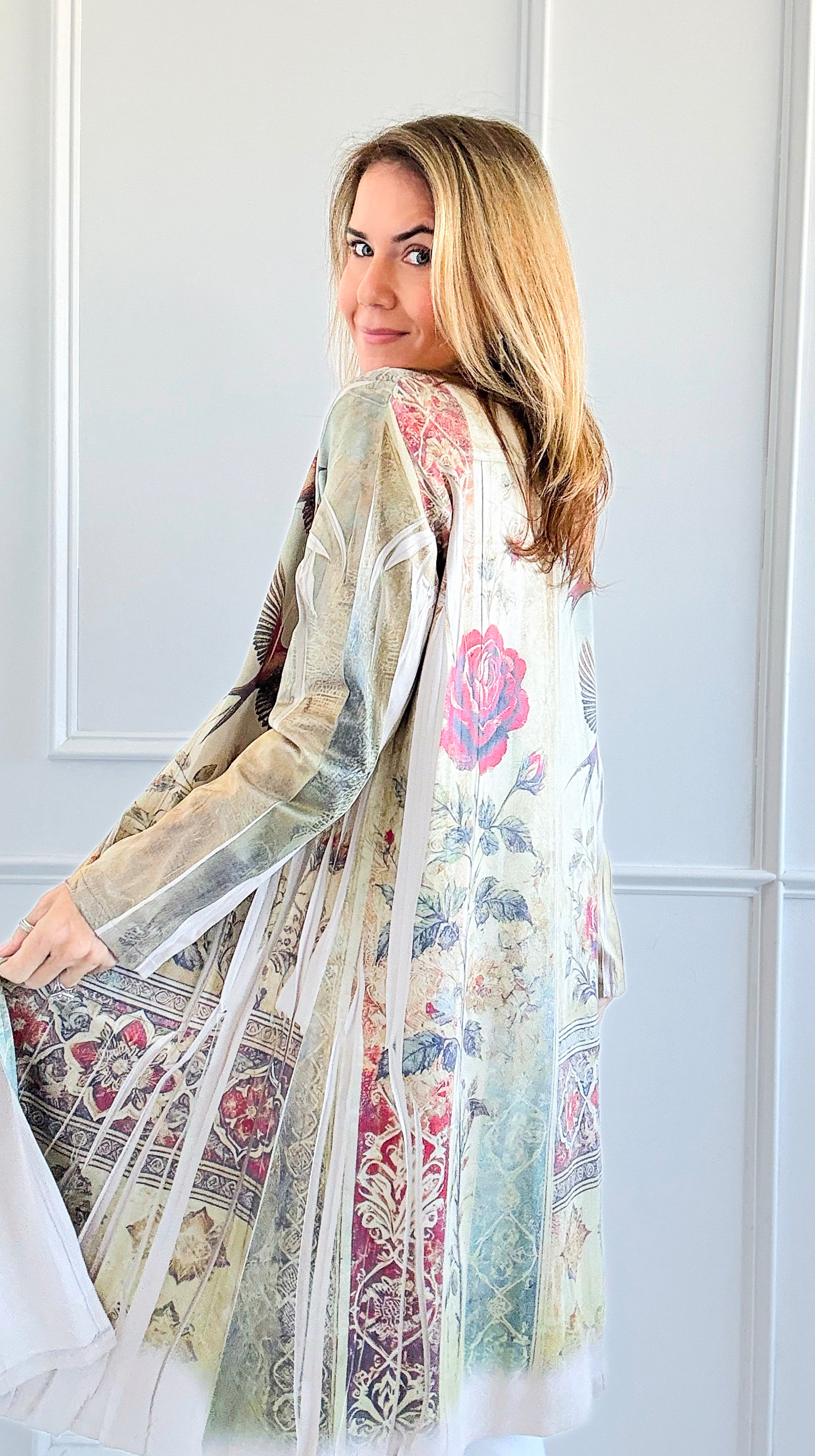 Garden Reverie Long Cardigan-160 Jackets-Origami Fashion Inc-Coastal Bloom Boutique, find the trendiest versions of the popular styles and looks Located in Indialantic, FL