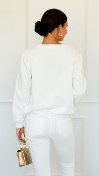 Lucky In Love Italian Sweatshirt-110 Long Sleeve Tops-Italianissimo-Coastal Bloom Boutique, find the trendiest versions of the popular styles and looks Located in Indialantic, FL