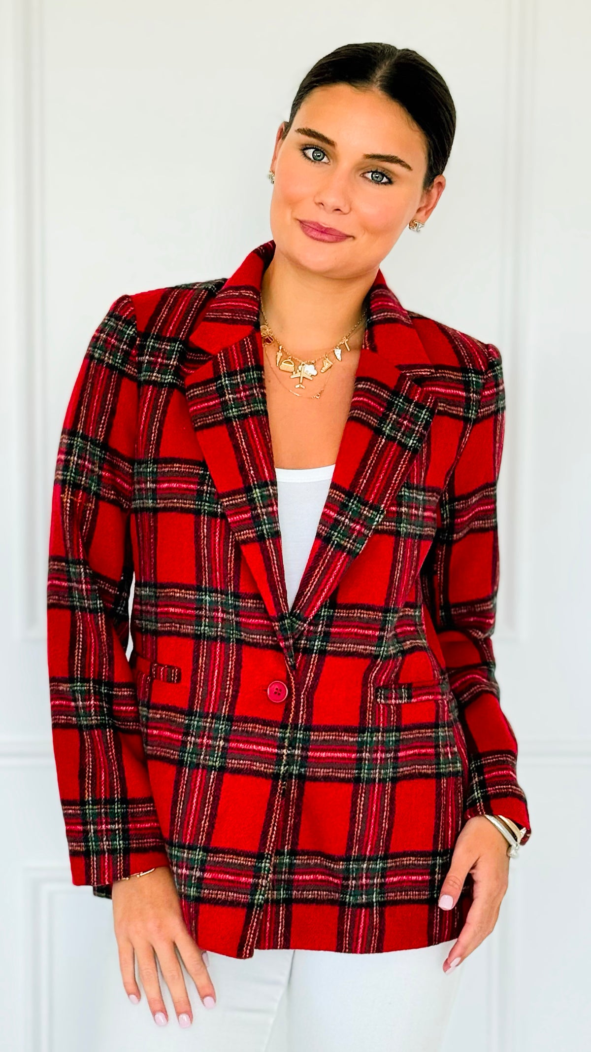 Heritage Hue Brushed Plaid Jacket-160 Jackets-Lovelo x GeeGee-Coastal Bloom Boutique, find the trendiest versions of the popular styles and looks Located in Indialantic, FL
