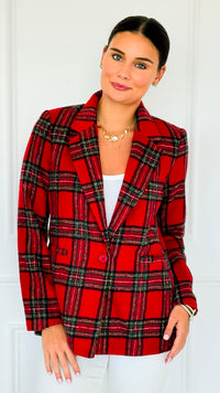 Heritage Hue Brushed Plaid Jacket-160 Jackets-Lovelo x GeeGee-Coastal Bloom Boutique, find the trendiest versions of the popular styles and looks Located in Indialantic, FL