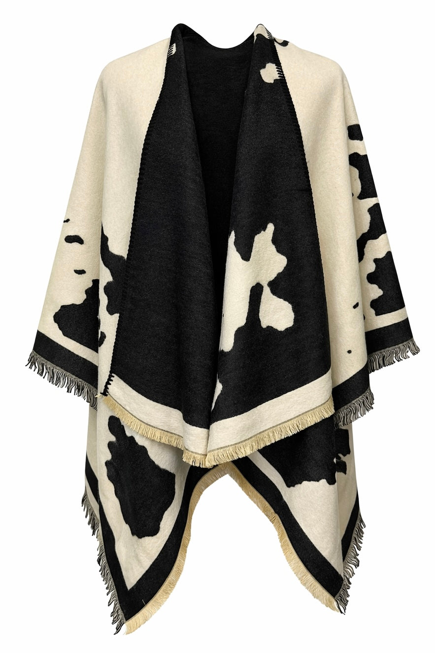 Bold Presence Fringe Ruana Poncho