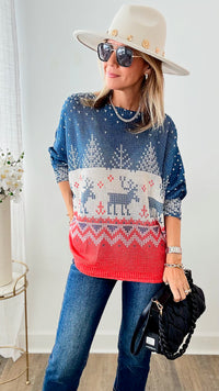 Italian St Tropez Holiday Moose Sweater-140 Sweaters-Germany-Coastal Bloom Boutique, find the trendiest versions of the popular styles and looks Located in Indialantic, FL