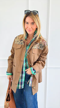 Golden Bloom Sequins Jacket-160 Jackets-AZUL MONACO-Coastal Bloom Boutique, find the trendiest versions of the popular styles and looks Located in Indialantic, FL