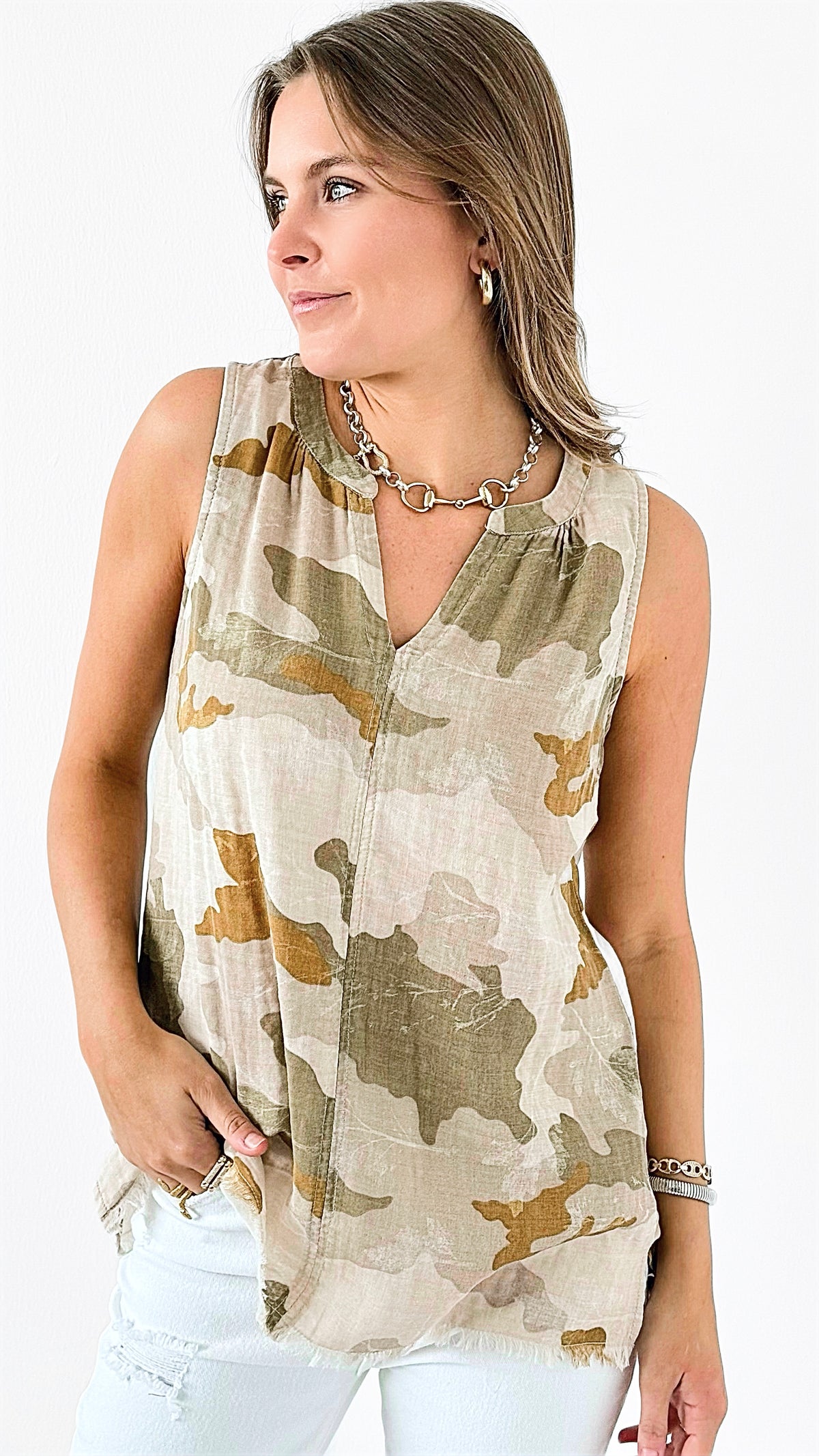 Ethereal Camouflage Top-100 Sleeveless Tops-mystree-Coastal Bloom Boutique, find the trendiest versions of the popular styles and looks Located in Indialantic, FL