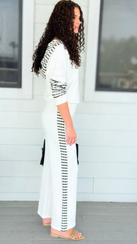 Side Stripe Wide-Leg Pant and Hooded Top-190 Denim-Ariella-Coastal Bloom Boutique, find the trendiest versions of the popular styles and looks Located in Indialantic, FL