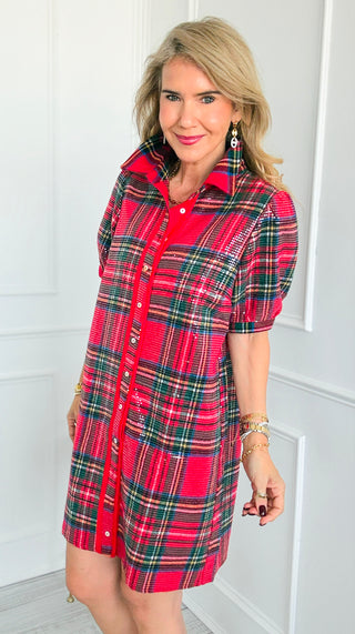 Collared Button Down Mini Dress