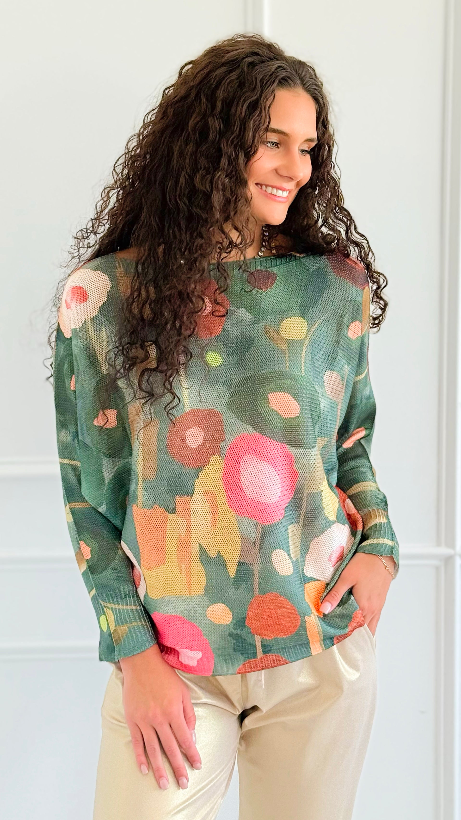 Art Of Bloom Italian St Tropez Sweater-140 Sweaters-Italianissimo-Coastal Bloom Boutique, find the trendiest versions of the popular styles and looks Located in Indialantic, FL
