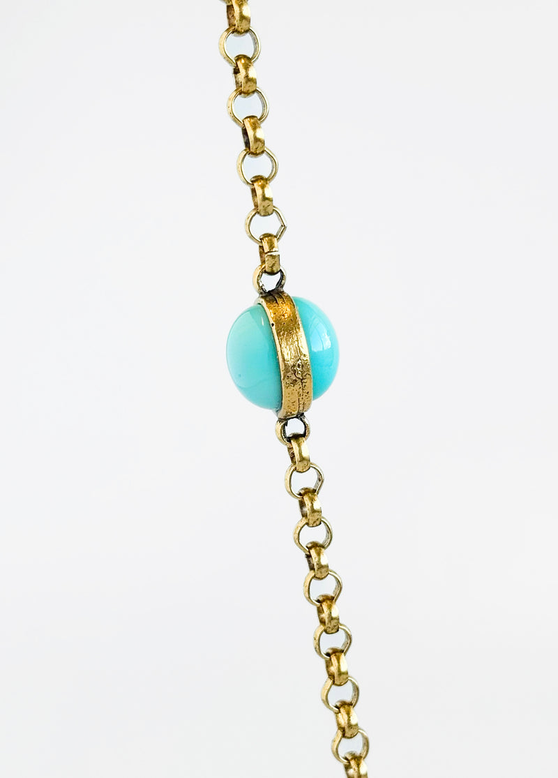 Aqua Station Long Necklace-230 Jewelry-YOCHI-Coastal Bloom Boutique, find the trendiest versions of the popular styles and looks Located in Indialantic, FL