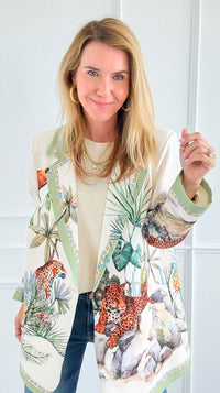 Tropic Jungle Italian Blazer-160 Jackets-Italianissimo-Coastal Bloom Boutique, find the trendiest versions of the popular styles and looks Located in Indialantic, FL