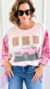 Elvis Kantha Poncho Tee-110 Long Sleeve Tops-Blue Velvet-Coastal Bloom Boutique, find the trendiest versions of the popular styles and looks Located in Indialantic, FL