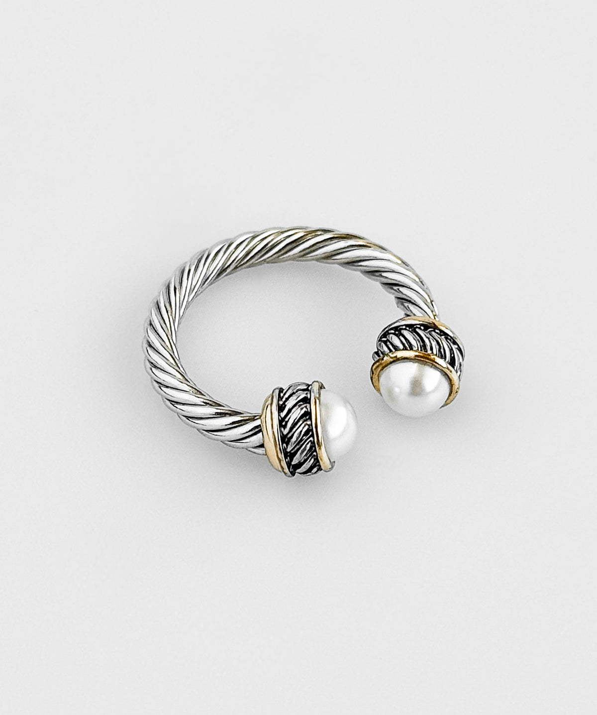 Cable Twist Tip Ring - Pearl-230 Jewelry-GS JEWELRY-Coastal Bloom Boutique, find the trendiest versions of the popular styles and looks Located in Indialantic, FL