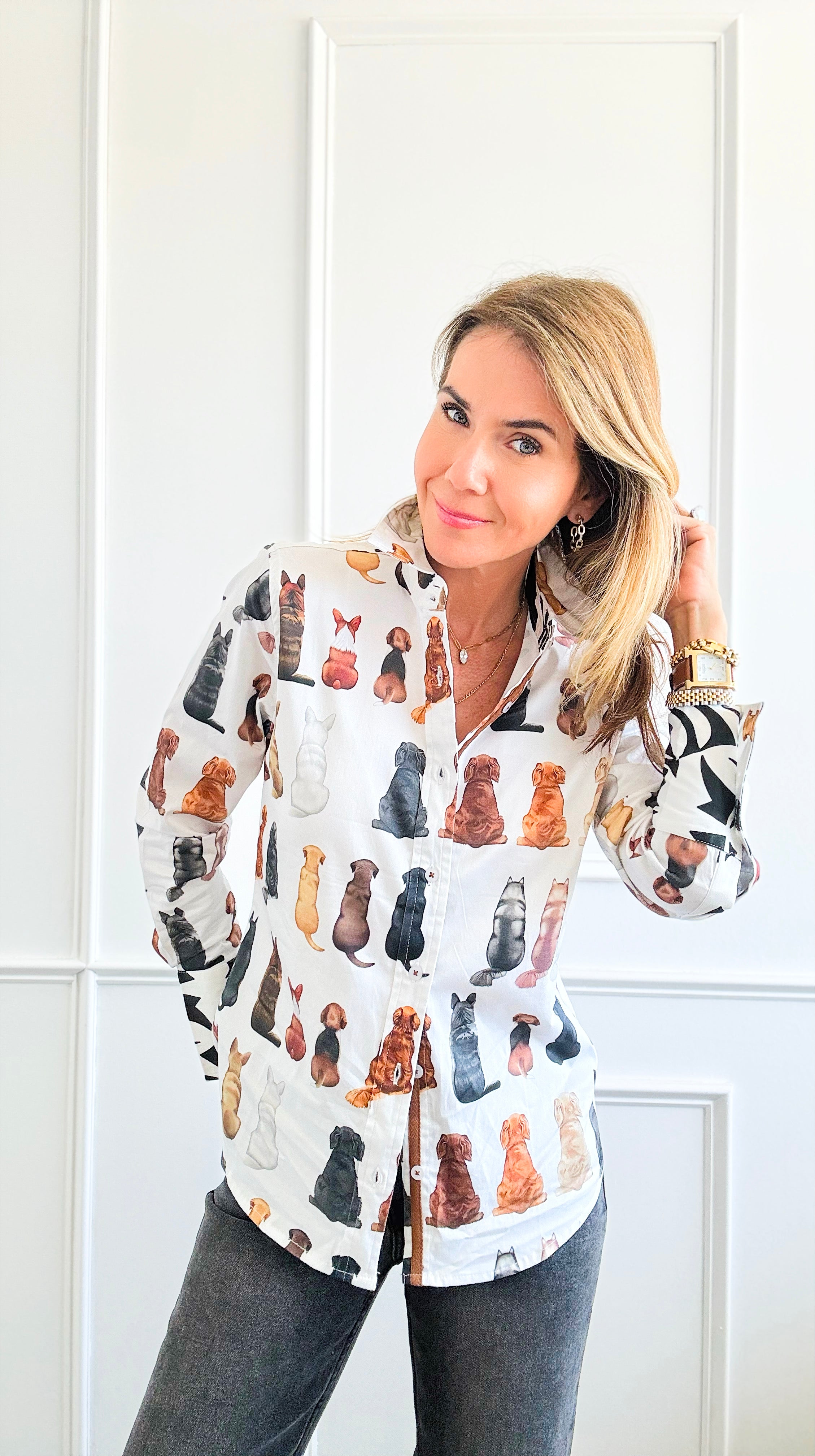 Treat Moment Long Sleeve Shirt-130 Long Sleeve Tops-Dizzy Lizzie-Coastal Bloom Boutique, find the trendiest versions of the popular styles and looks Located in Indialantic, FL