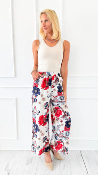 Garden Grove Italian Pant- Red-100 Pants-Italianissimo-Coastal Bloom Boutique, find the trendiest versions of the popular styles and looks Located in Indialantic, FL