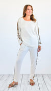 Leopard-Trim Cozy Joggers-170 Bottoms-mystree-Coastal Bloom Boutique, find the trendiest versions of the popular styles and looks Located in Indialantic, FL