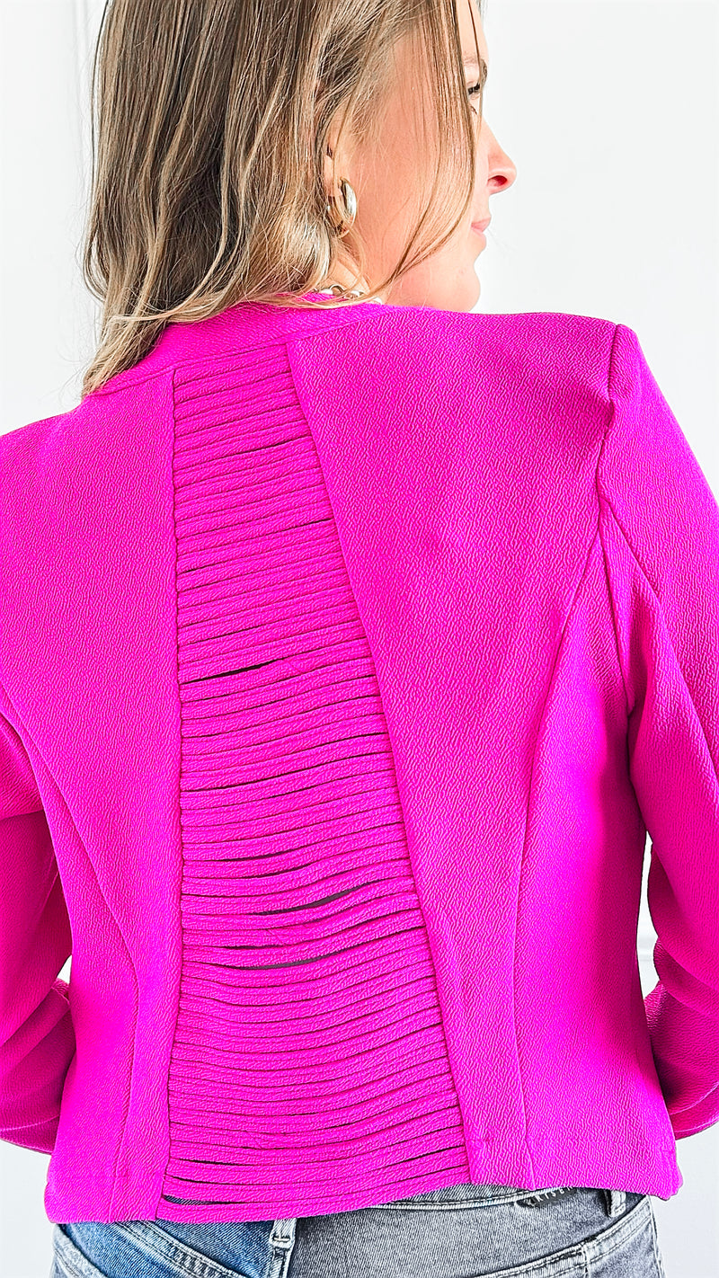 Bold Moves Zip Blazer-160 Jackets-Michel-Coastal Bloom Boutique, find the trendiest versions of the popular styles and looks Located in Indialantic, FL