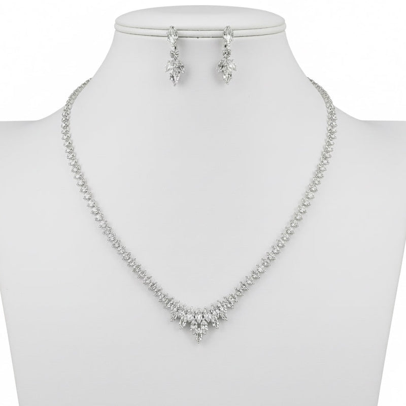 Starlit Grace Necklace & Earring Set-230 Jewelry-NYW-Coastal Bloom Boutique, find the trendiest versions of the popular styles and looks Located in Indialantic, FL