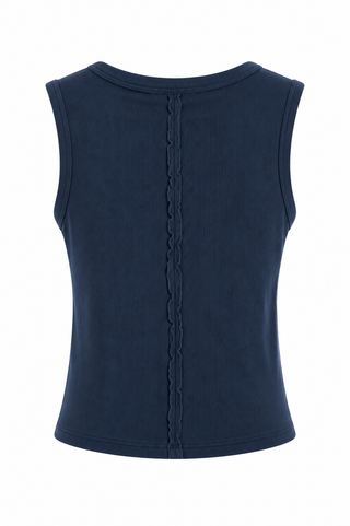 Perfect Layering Italian Tank Top- Navy