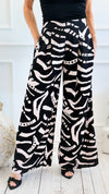 Midnight Muse Palazzo Pant - Black Cream Urb-100 Pants-spin usa-Coastal Bloom Boutique, find the trendiest versions of the popular styles and looks Located in Indialantic, FL